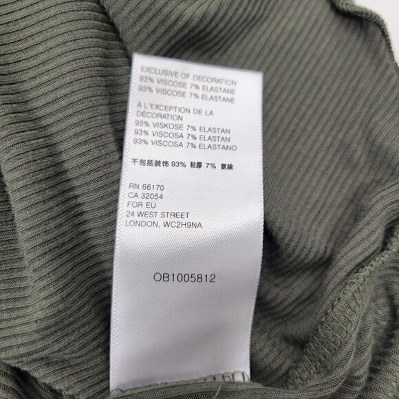 Free People Women's Shimmy Shake Dark Green Ribbed Oversized Top V Back Size XS - Picture 10 of 12